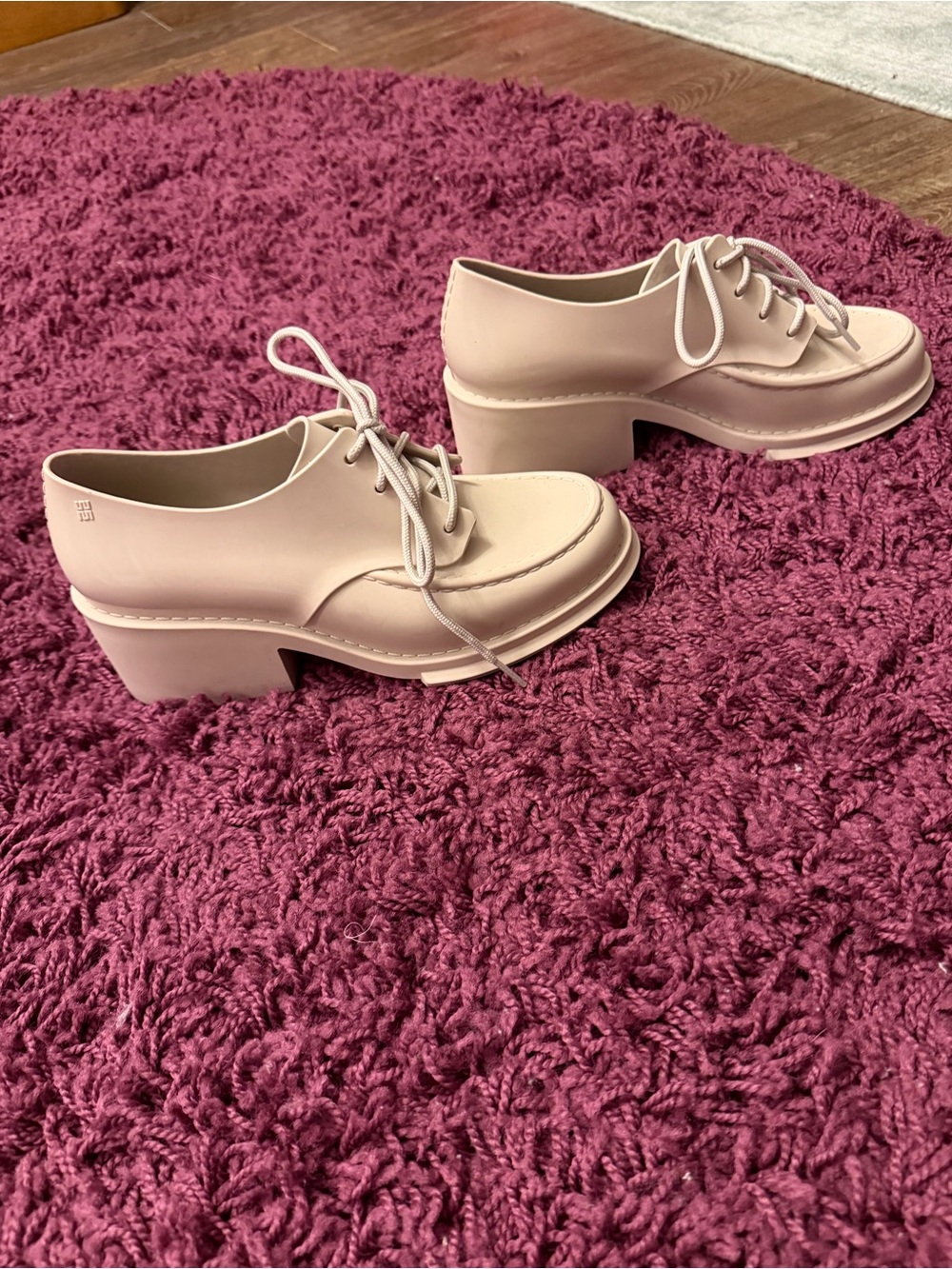 Melissa Tailor Tan Chunky Lace-Up Flats